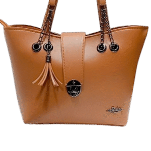 Trendy Tan Shoulder Bag with Stylish Tassels